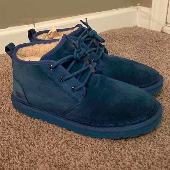 UGG Mens Neumel Blue Suede Lace Up Boots Size 12 - Picture 3 of 10